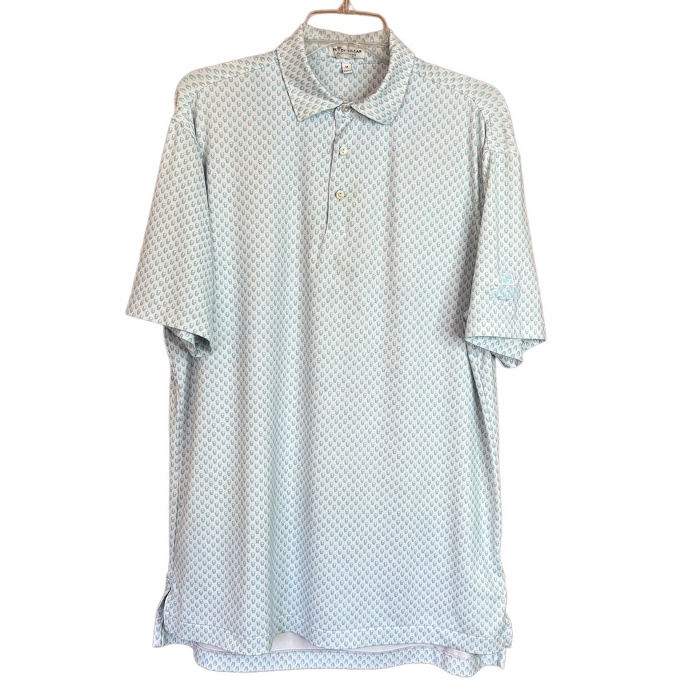 Peter Millar Performance Mesh Skull Print Polo Shirt Men's Size Medium